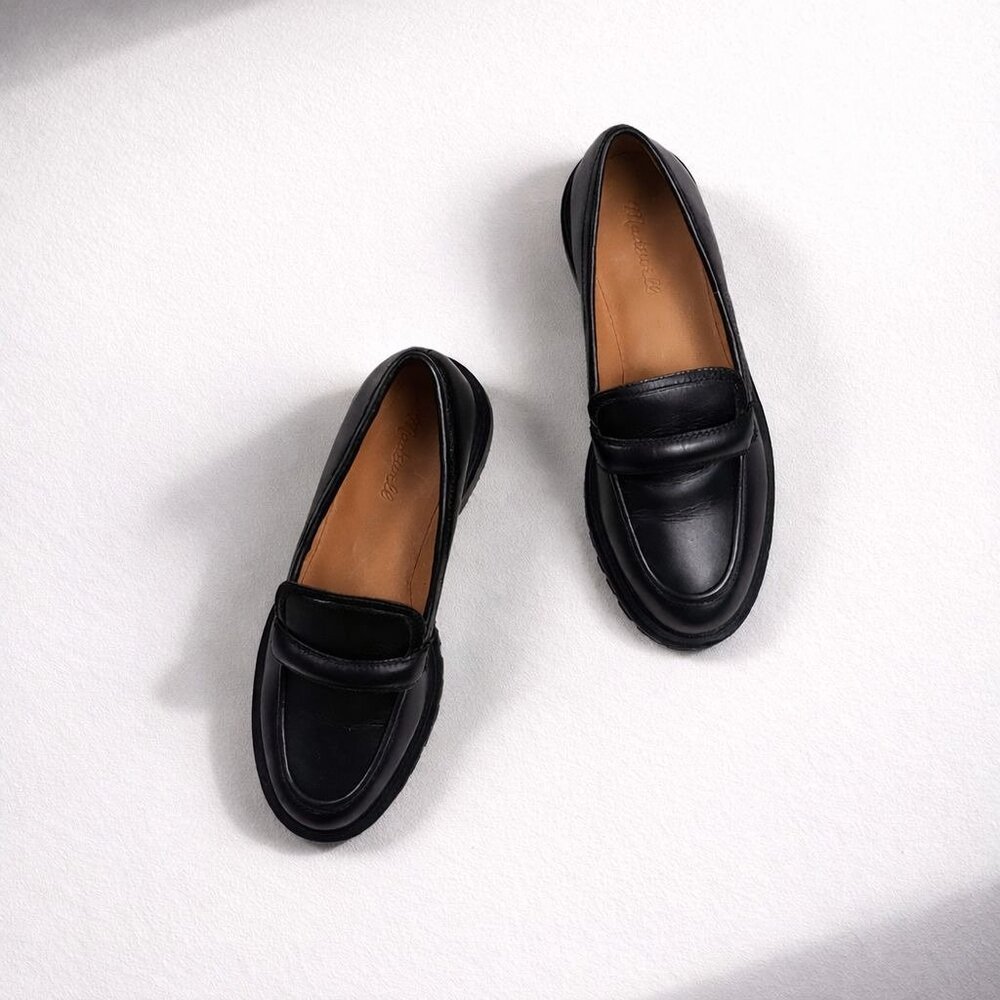 Madewell The Bradley Lugsole Loafer in Leather Women's 9.5M True Black Leather - Picture 11 of 16